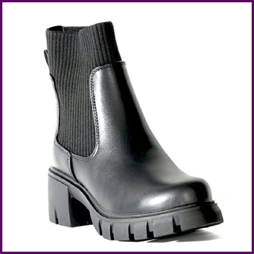 Platform Ankle Boots Elastic Chunky Block Heel Ch… - image 3